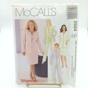UNCUT McCalls 2594 Womans Vintage Sewing Pattern For Lined Jacket Top Pants